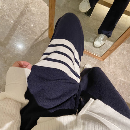 Knitted wide-leg pants