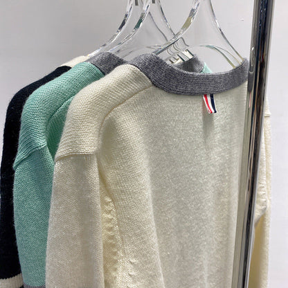 2025 Four-bar wool cardigan