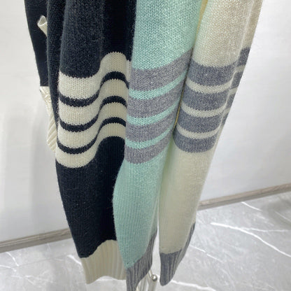 2025 Four-bar wool cardigan