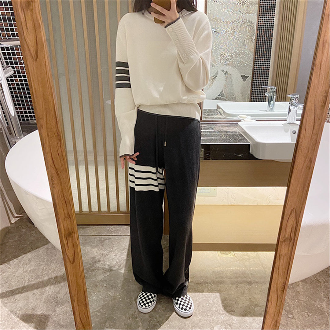 Knitted wide-leg pants