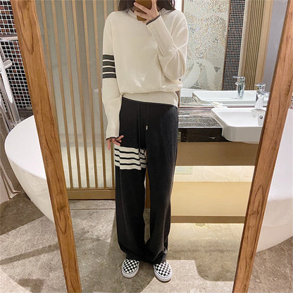 Knitted wide-leg pants