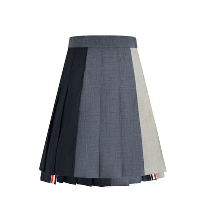 2025ss Colorblock pleated skirt