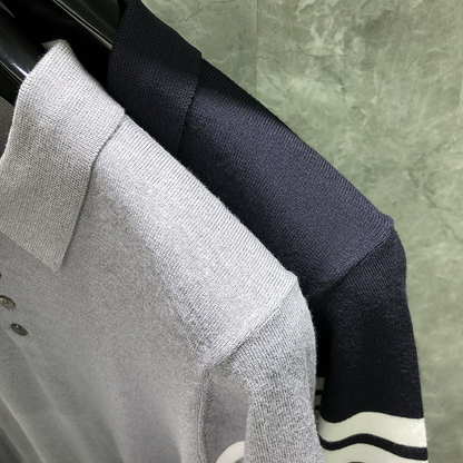 2025  Feather Leaf Knitted POLO Shirt